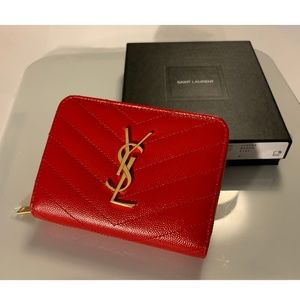 MONOGRAM COMPACT QUILTED ZIP AROUND WALLET